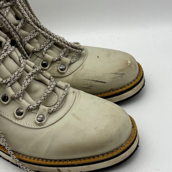 Aspen Nomad Womens Winter Boots Faux Leather Sherpa Lined Lace Up Hiking Beige - Picture 2 of 9